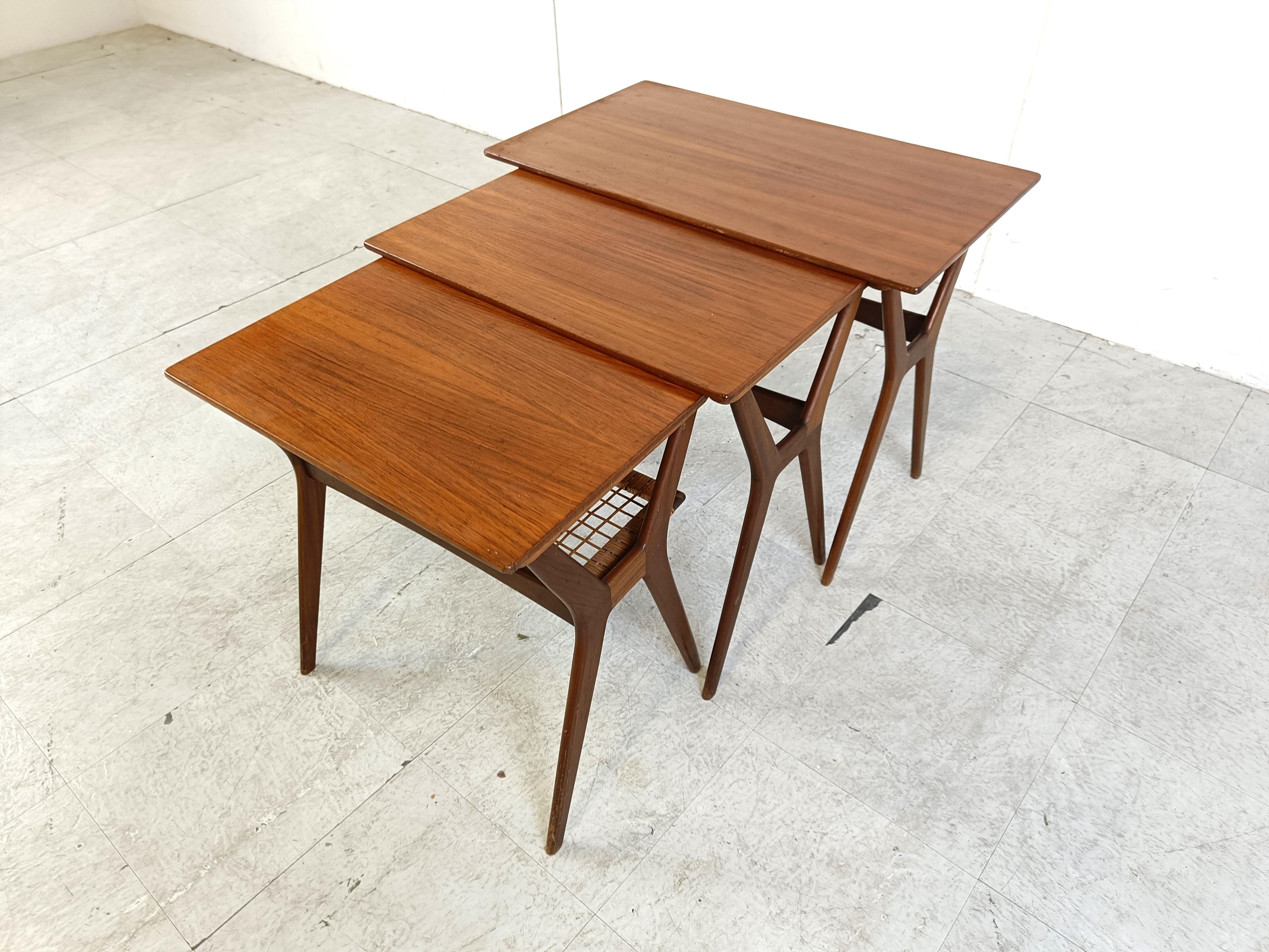Johannes Andersen nesting tables, 1960s In Good Condition In HEVERLEE, BE