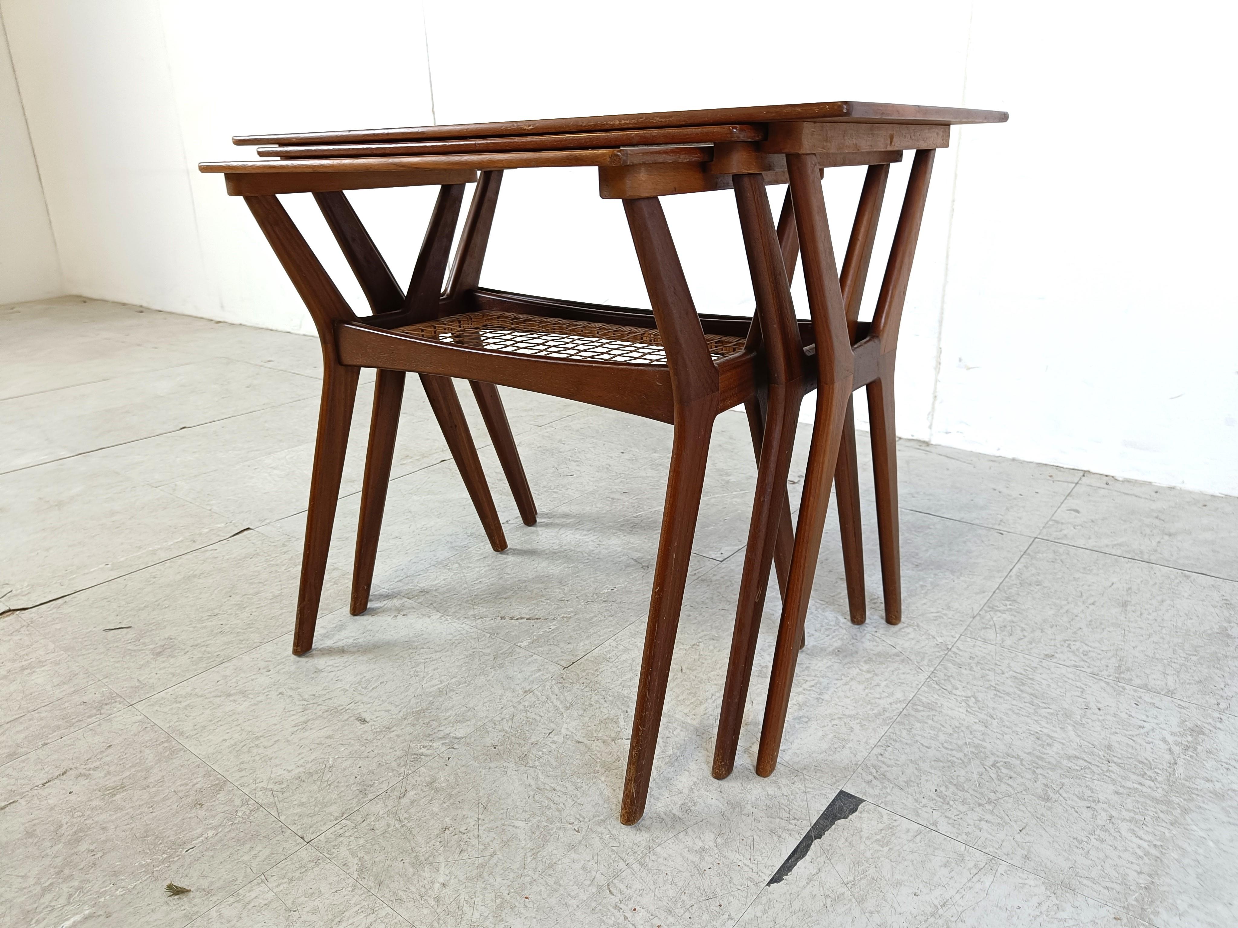 Wood Johannes Andersen nesting tables, 1960s