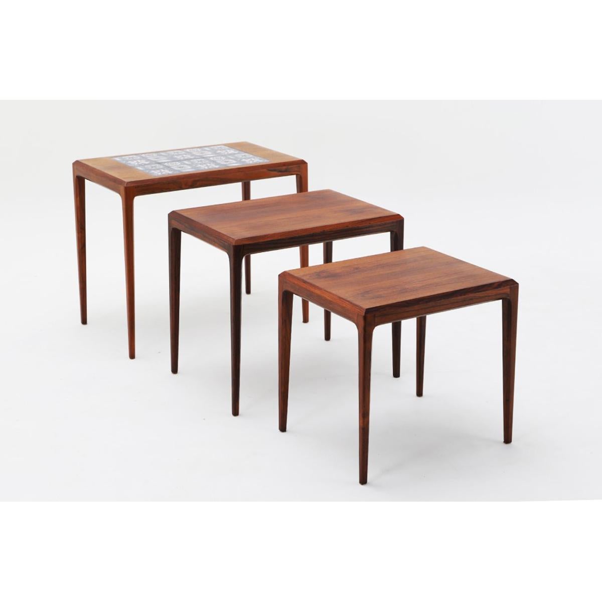Lacquered Johannes Andersen / Nesting Tables /  CFC Silkeborg For Sale
