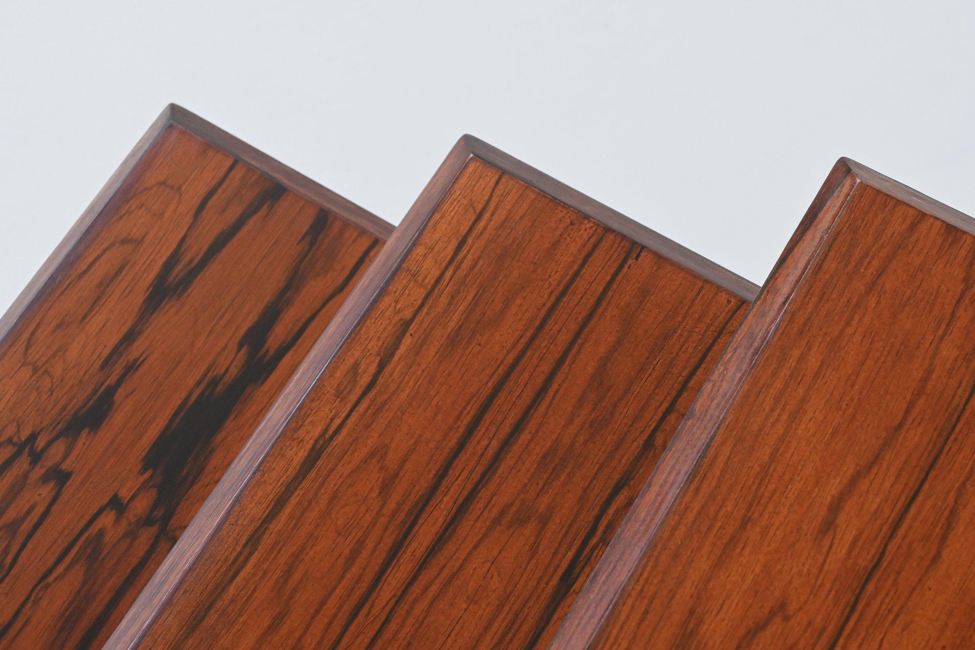 Johannes Andersen nesting tables in rosewood CFC Silkeborg Denmark 1960 6