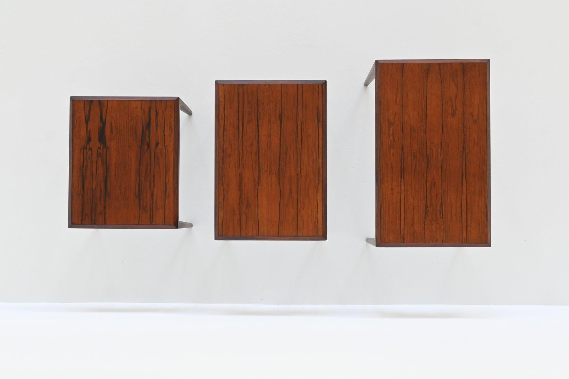 Johannes Andersen nesting tables in rosewood CFC Silkeborg Denmark 1960 10