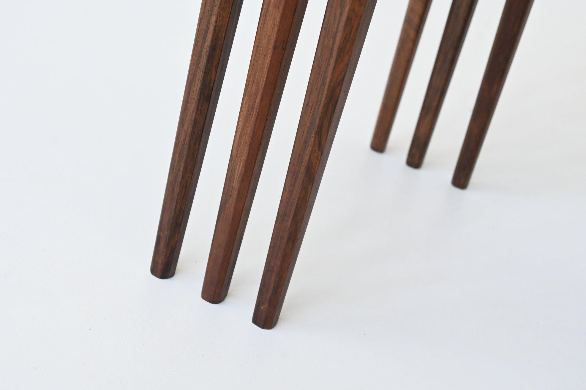 Johannes Andersen nesting tables in rosewood CFC Silkeborg Denmark 1960 12
