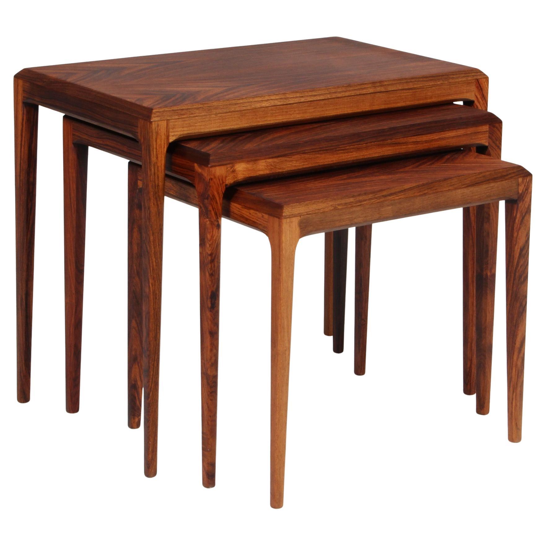 Johannes Andersen nesting tables Produced by CFC Silkeborg in Denmark