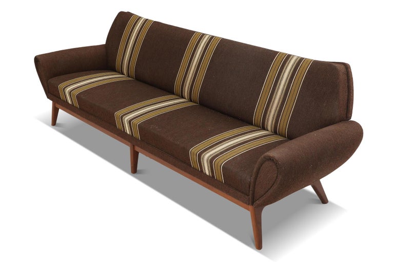 Johannes Andersen Organic Modern Sofa in Striped Wool For Sale at 1stDibs
