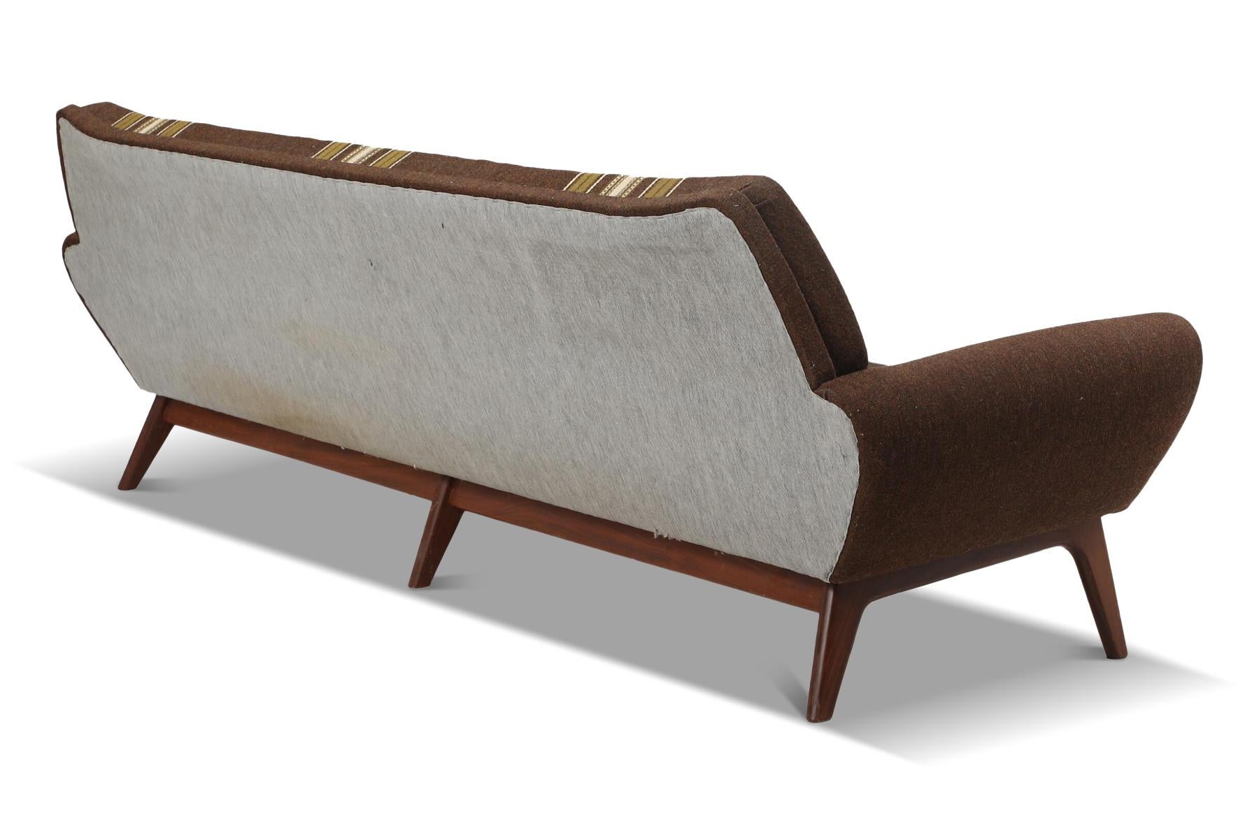 Danish Johannes Andersen Organic Modern Sofa in Striped Wool For Sale