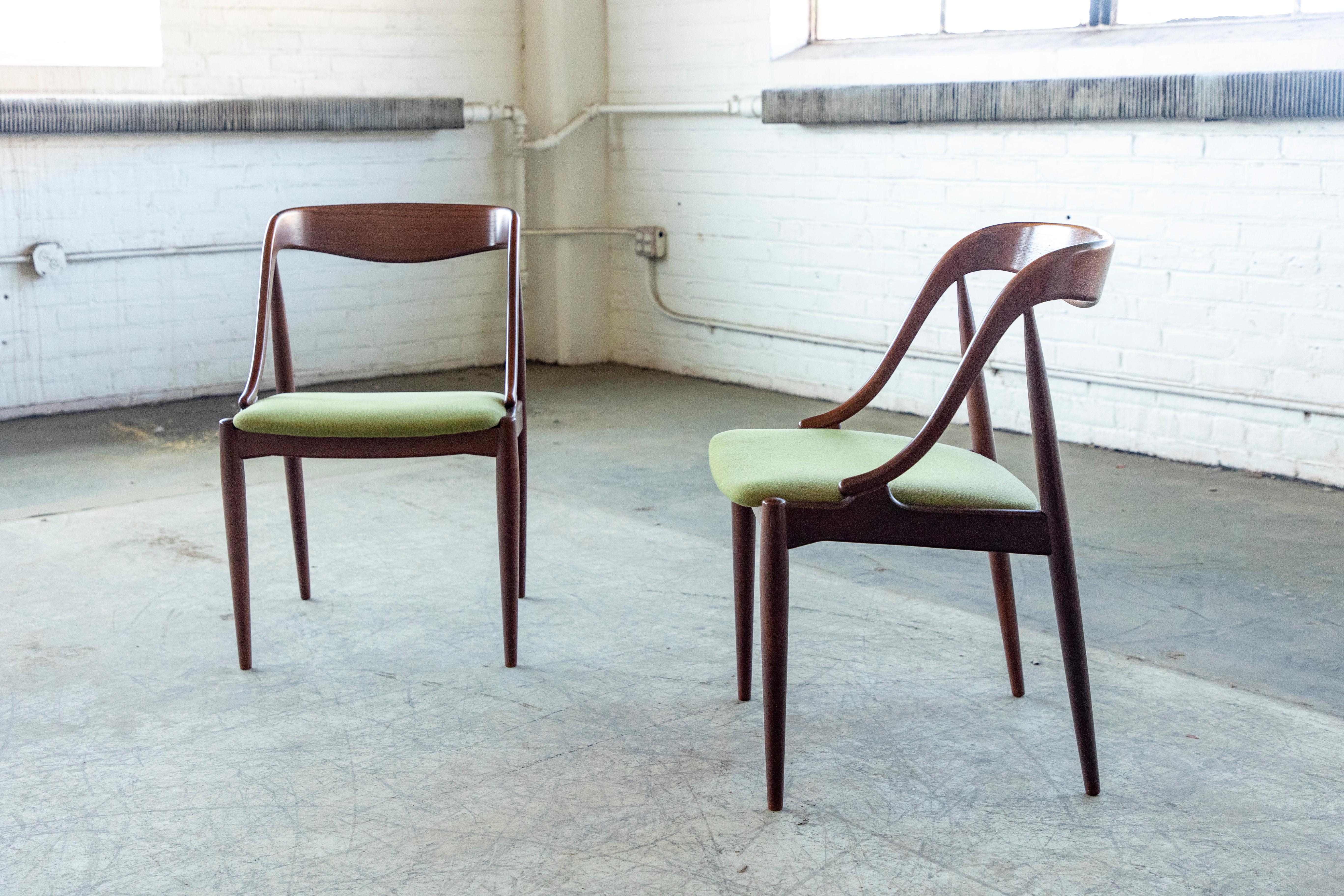Mid-Century Modern Johannes Andersen Pair of Desk or Side Chairs for Uldum, 1960s