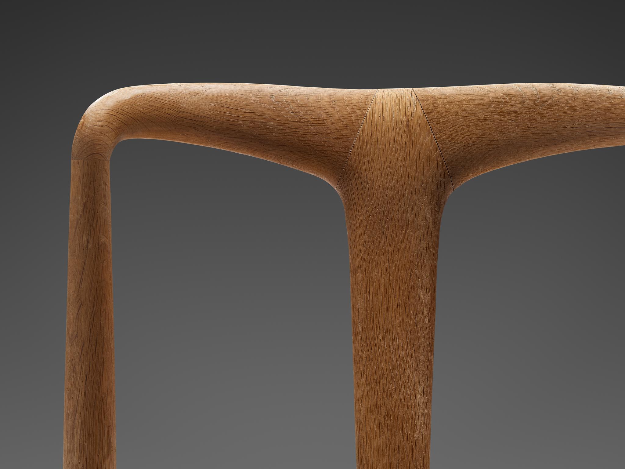 Fabric Johannes Andersen Pair of 'Juliane' Dining Chairs in Oak For Sale