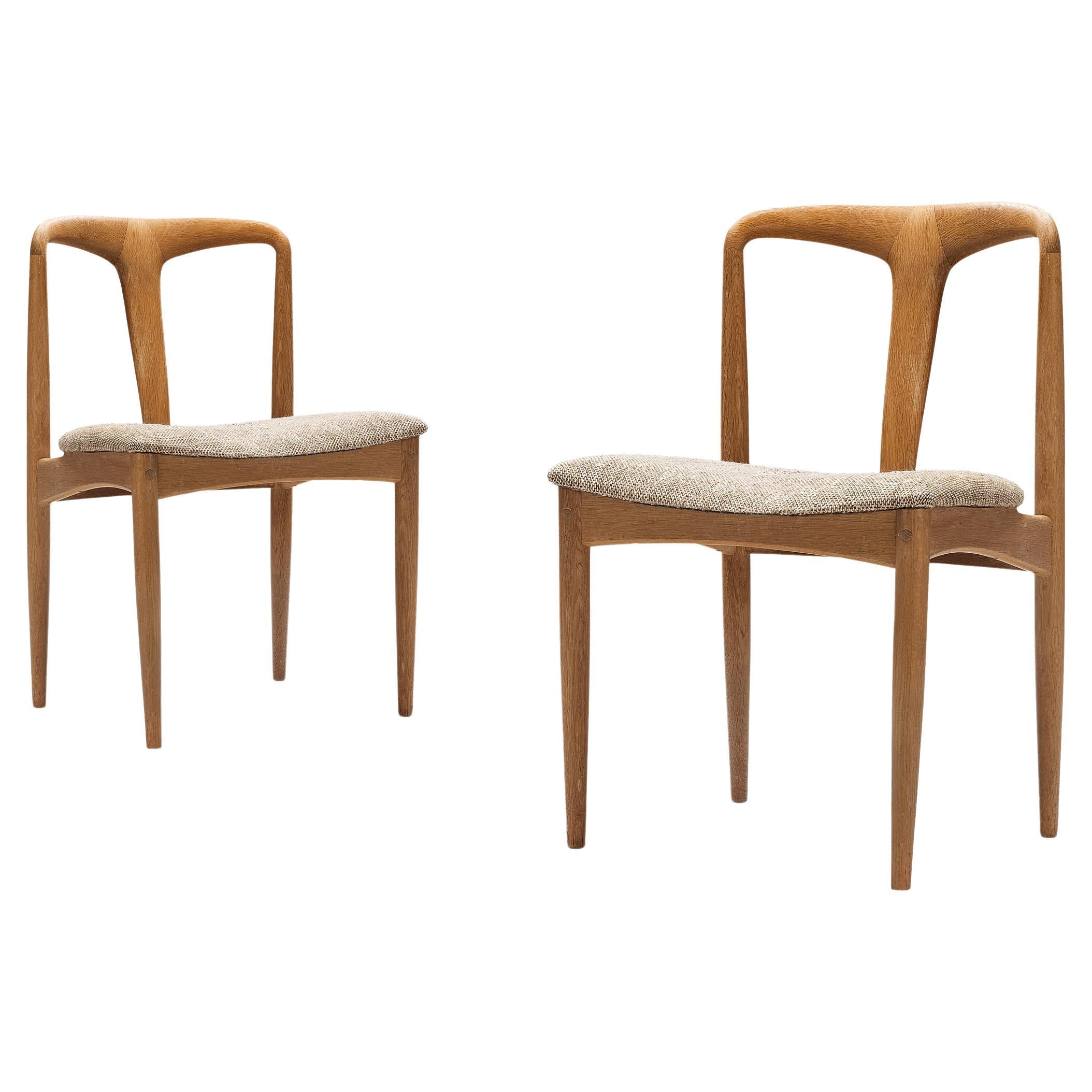 Johannes Andersen Pair of 'Juliane' Dining Chairs in Oak  For Sale