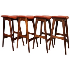 Johannes Andersen Rosewood Bar Stools, Set of 4