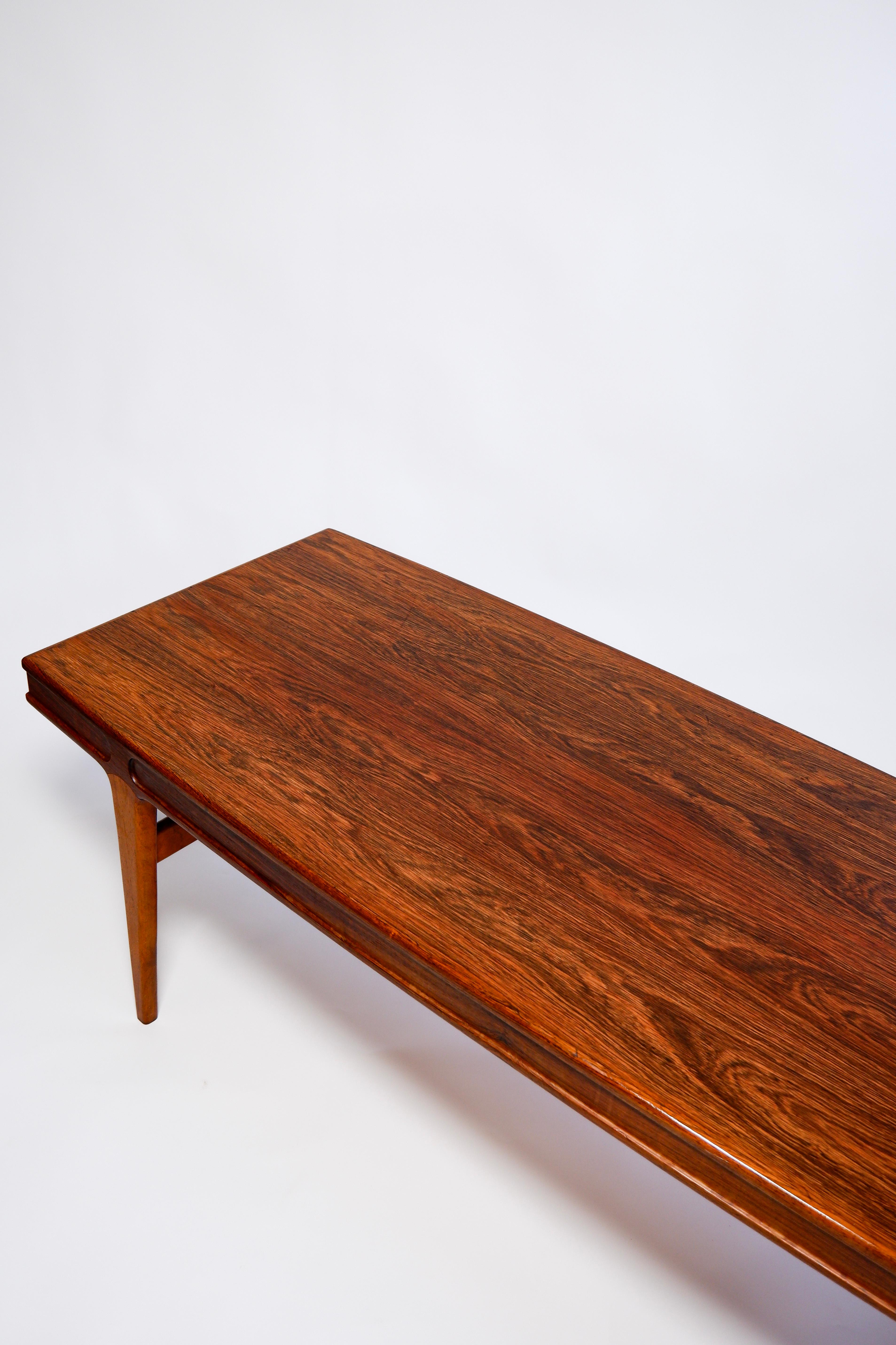 Rosewood Johannes Andersen, rosewood coffee table, circa 1960, denmark