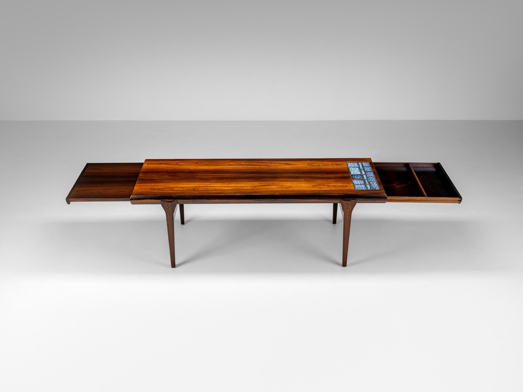 Mid-Century Modern Table basse en palissandre de Johannes Andersen pour CFC Silkeborg, Danemark, vers 1960 en vente