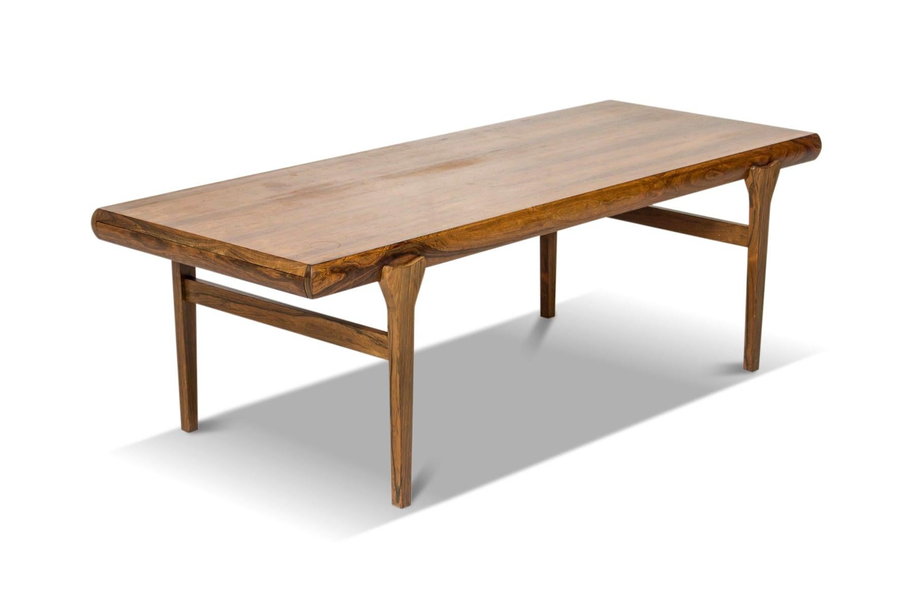 Johannes Andersen Rosewood Coffee Table with Drawers In Excellent Condition For Sale In Berkeley, CA