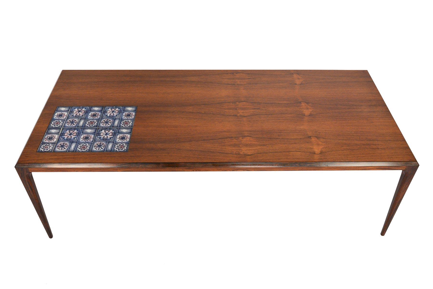 20th Century Johannes Andersen Rosewood Coffee Table with Tile