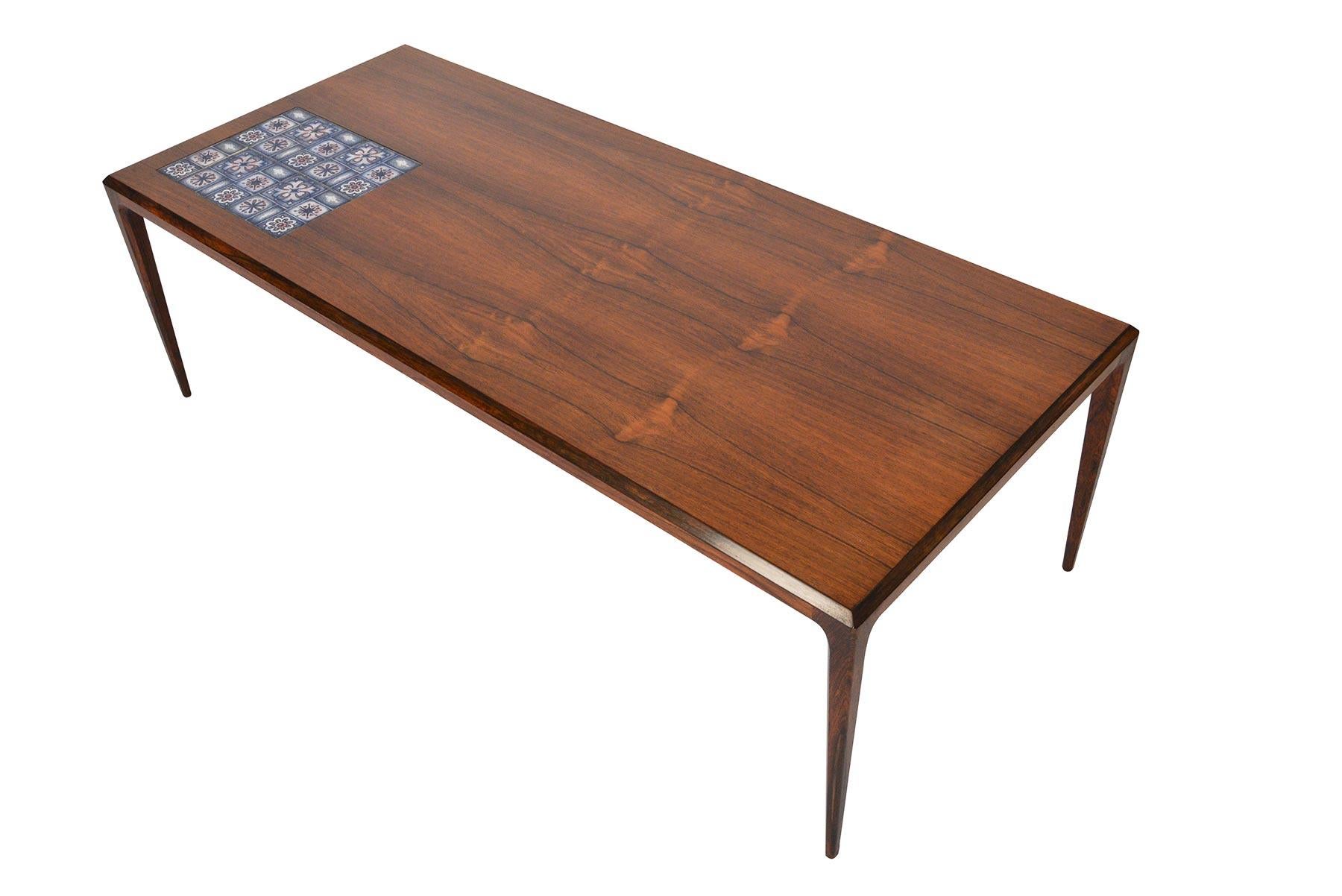 Johannes Andersen Rosewood Coffee Table with Tile 2