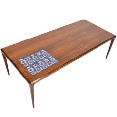 Johannes Andersen Rosewood Coffee Table with Tile