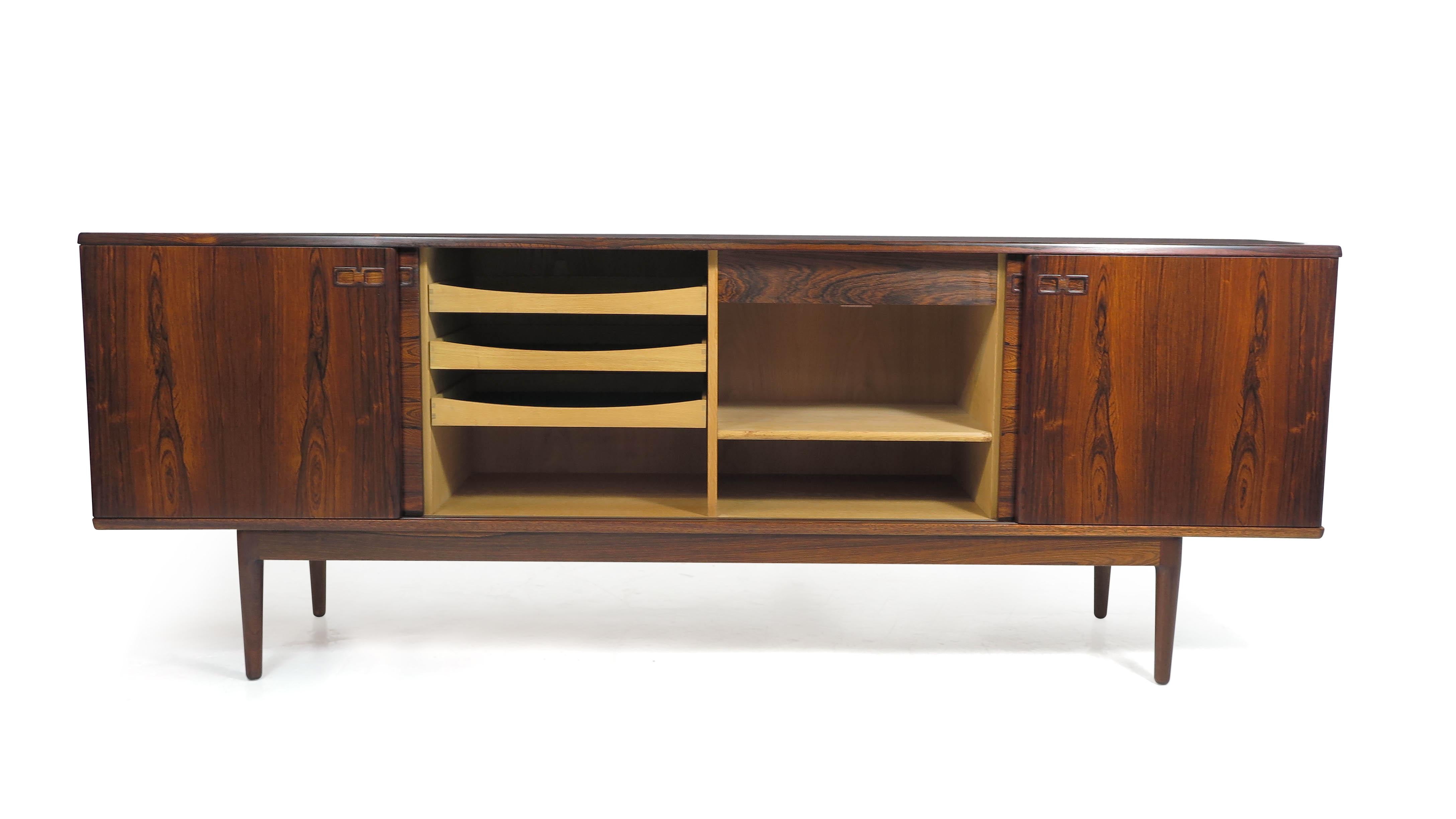 Johannes Andersen Rosewood Credenza for Christain Linneberg	 In Excellent Condition In Oakland, CA