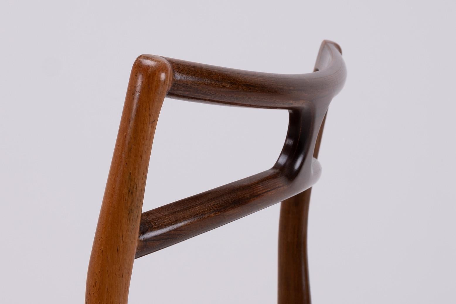 6 x Johannes Andersen Rosewood Dining Chairs Model 94 John Boyd Horsehair For Sale 1