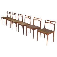 6 x Johannes Andersen Rosewood Dining Chairs Model 94 John Boyd Horsehair