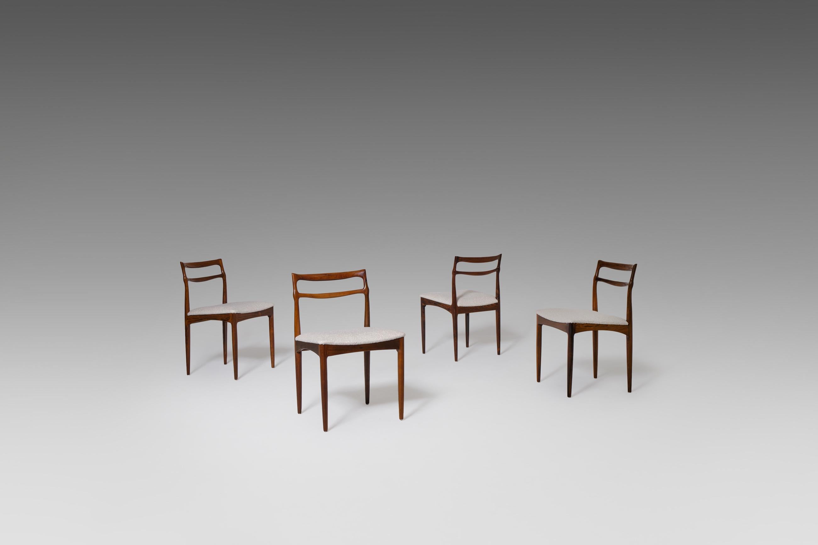 Johannes Andersen Rosewood Dining Chairs, Set of Four In Good Condition In Rotterdam, NL