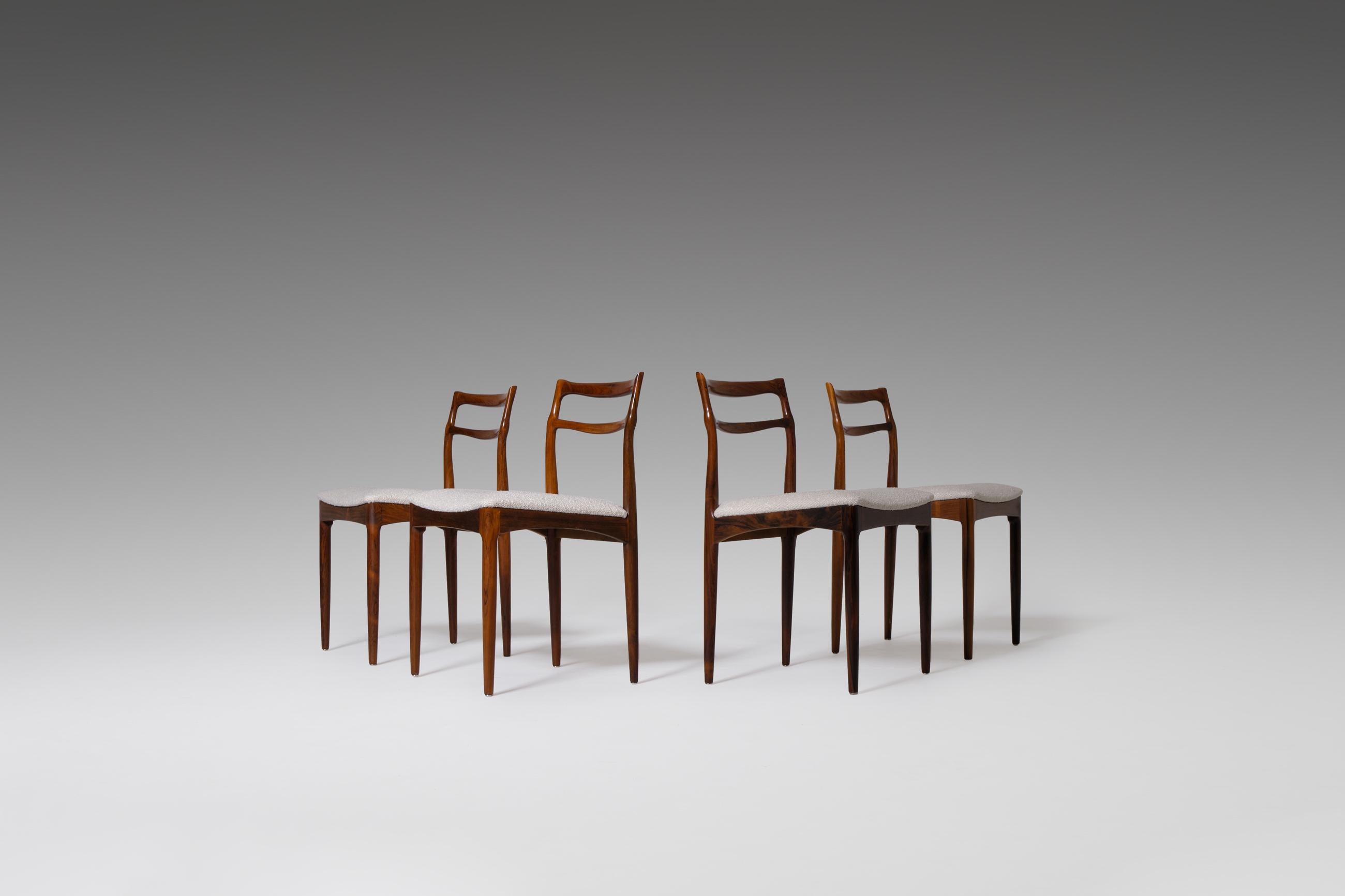 20th Century Johannes Andersen Rosewood Dining Chairs, Set of Four
