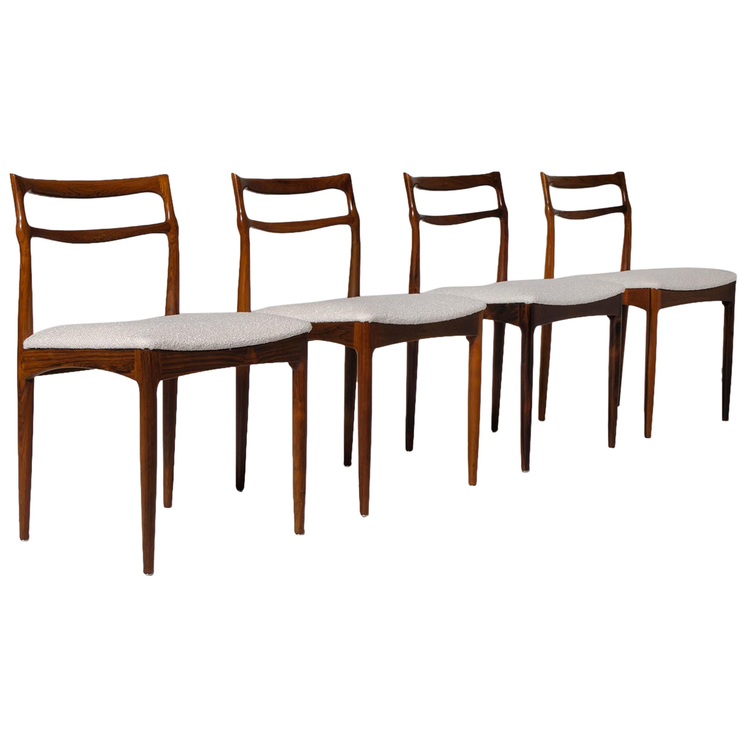 Johannes Andersen Rosewood Dining Chairs, Set of Four