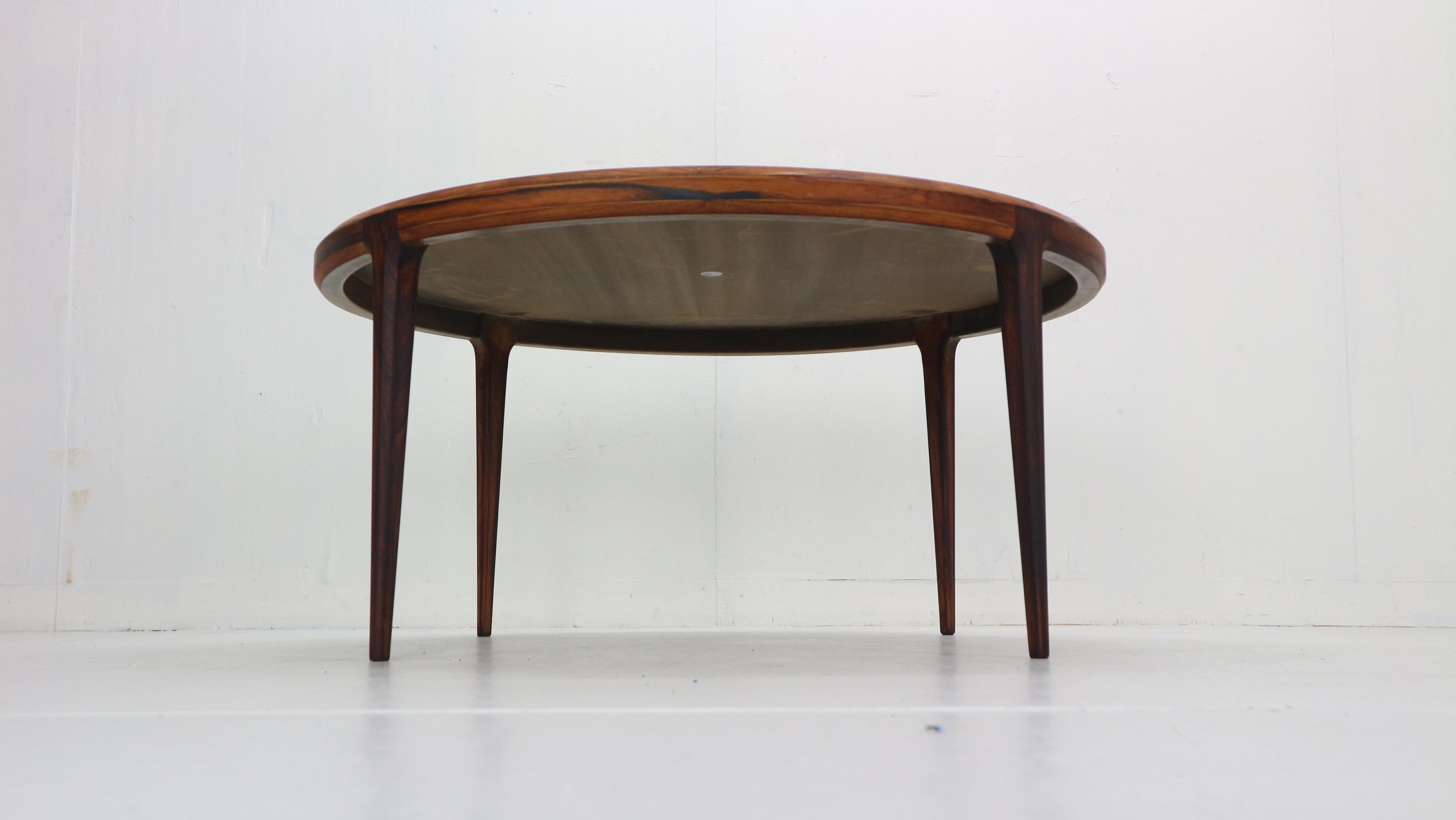 Mid-20th Century Johannes Andersen Round Coffee, Low Table For CFC Silkeborg, 1960s, Denmark