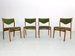 Johannes Andersen Set of 4 Solid Teak Dining Chairs by Mahjongg, 1960's