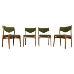 Johannes Andersen Set of 4 Solid Teak Dining Chairs by Mahjongg, 1960's