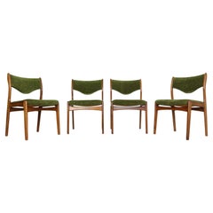 Johannes Andersen Set of 4 Solid Teak Dining Chairs by Mahjongg, 1960's