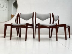 Johannes Andersen Set of 4 Solid Teak Dining Chairs produced by Mahjongg, 1960's