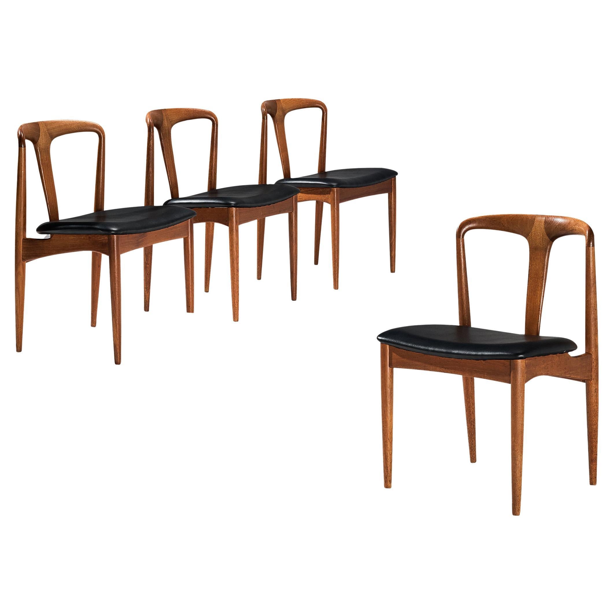 Johannes Andersen Set of Four of 'Juliane' Dining Chairs in Teak 