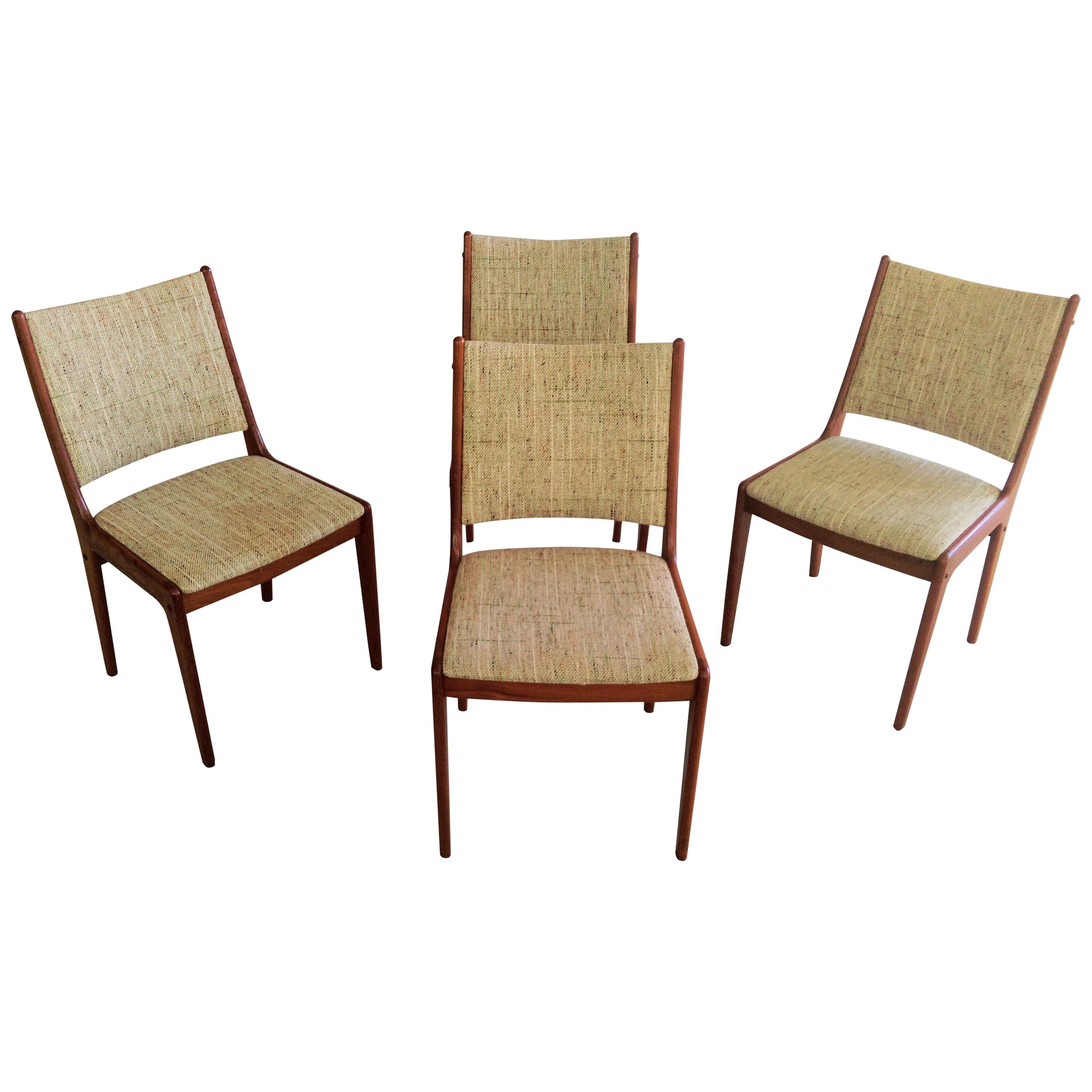 Johannes Andersen Set of Four Refinished Teak Dining Chairs - Custom Upholstery