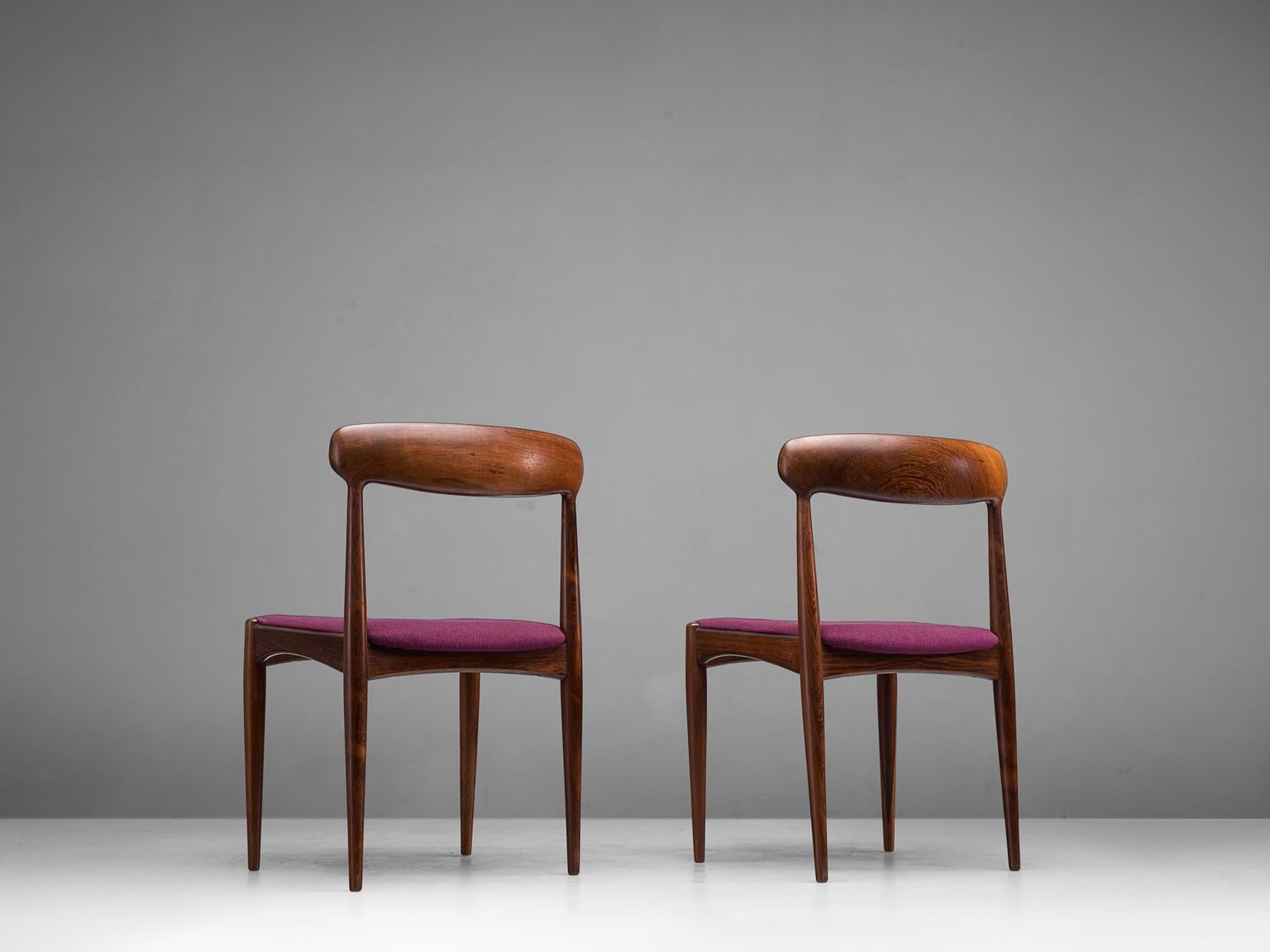 Mid-20th Century Johannes Andersen Set of Six Dining Chairs in Rosewood