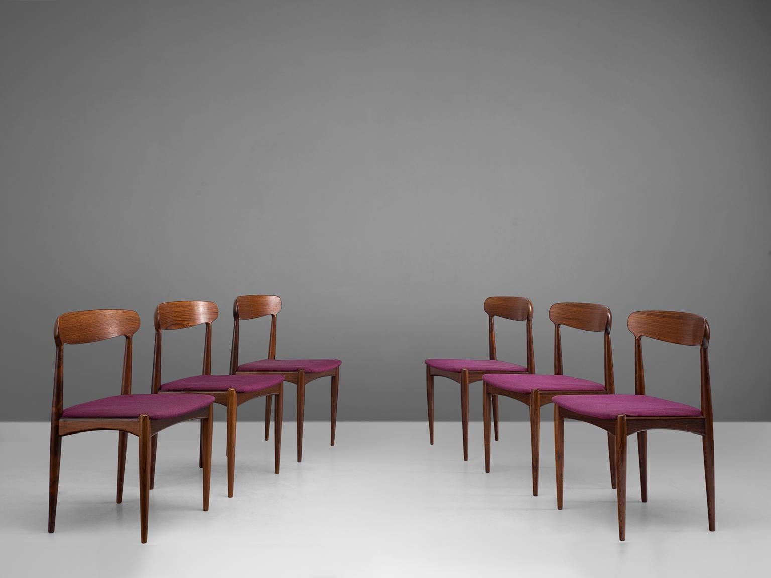 Johannes Andersen Set of Six Dining Chairs in Rosewood 1