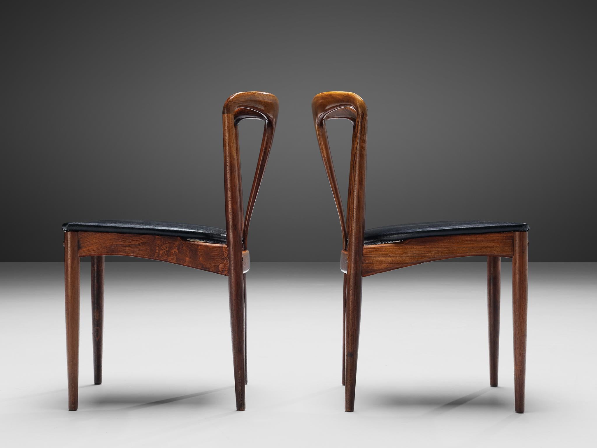 Johannes Andersen Set of Six 'Juliane' Dining Chairs in Rosewood 1