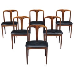 Johannes Andersen Set of Six 'Juliane' Dining Chairs in Rosewood