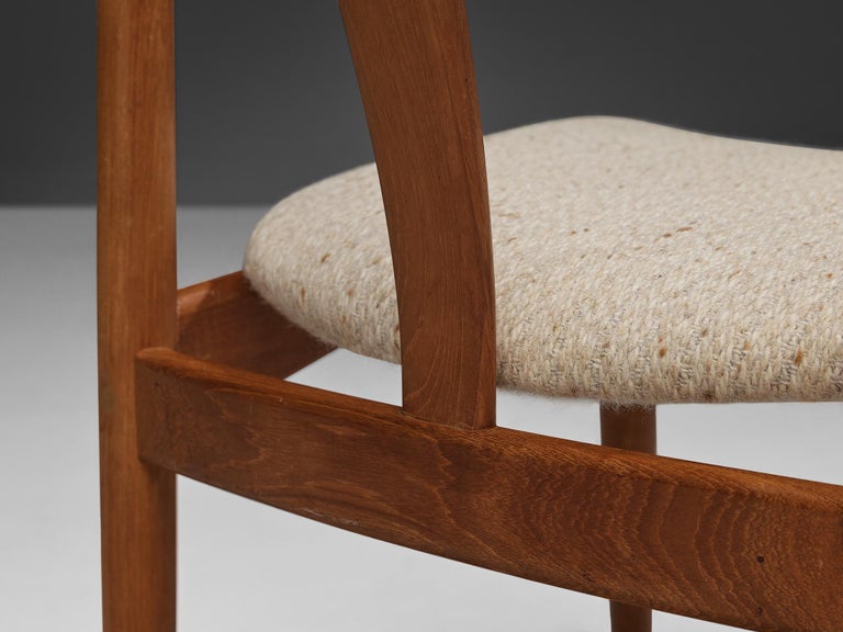Fabric Johannes Andersen Set of Six 'Juliane' Dining Chairs in Teak For Sale