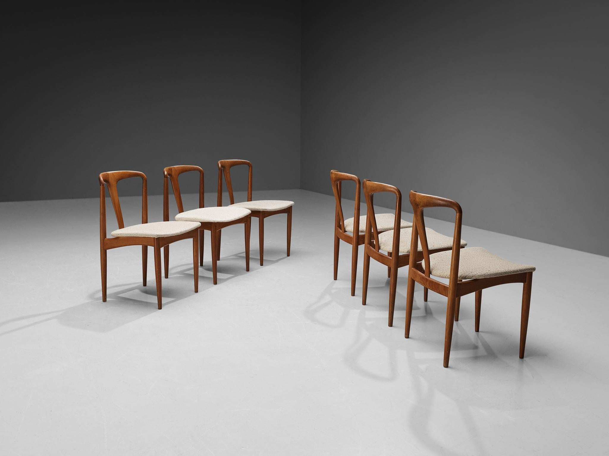 Ensemble de six chaises de salle à mangerJuliane en teck de Johannes Andersen en vente 2