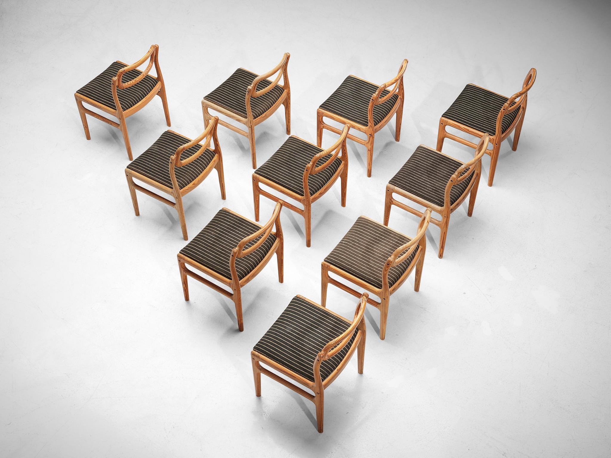 Danish Johannes Andersen Set of Ten Dining Chairs in Pine  For Sale