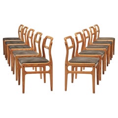 Johannes Andersen Set of Ten Dining Chairs in Pine 