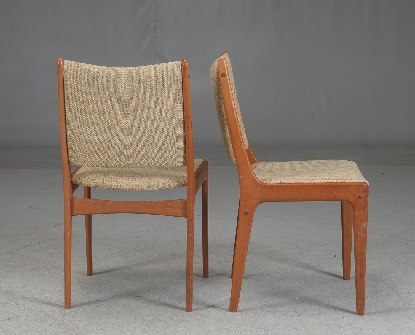 Danish Ten Restored Johannes Andersen Teak Dining Chairs, Custom Reupholstery Included For Sale
