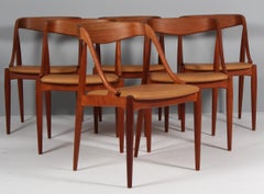 Johannes Andersen Six chaises de salle à manger, Model No 16, teck, Danemark années 1960