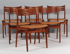 Johannes Andersen Six chaises de salle à manger. Teck, modèle U20