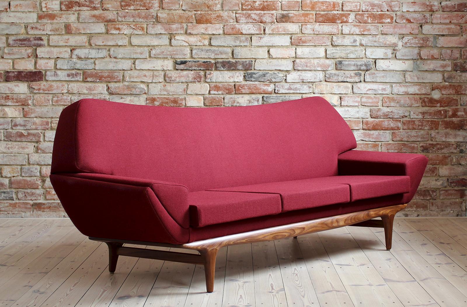 Mid-Century Modern Johannes Andersen Sofa for AB Trensums reupholstered in Kvadrat Fabric, 1950s