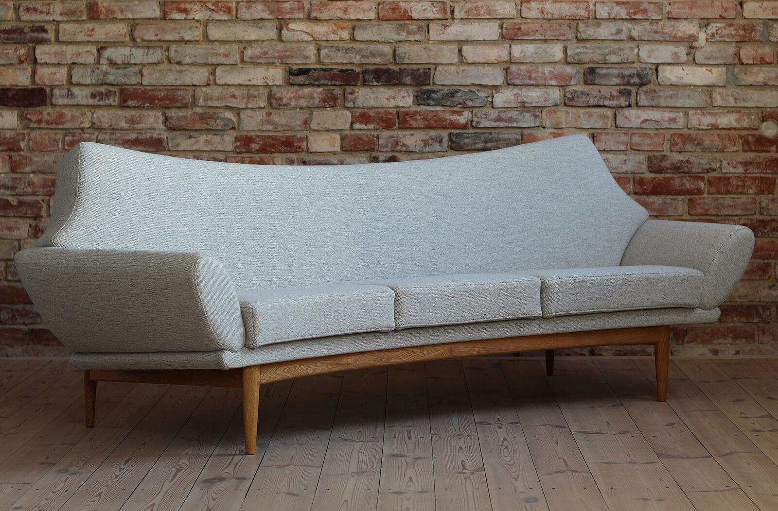 Mid-Century Modern Johannes Andersen Sofa for AB Trensums Reupholstered in Kvadrat Fabric, 1950s