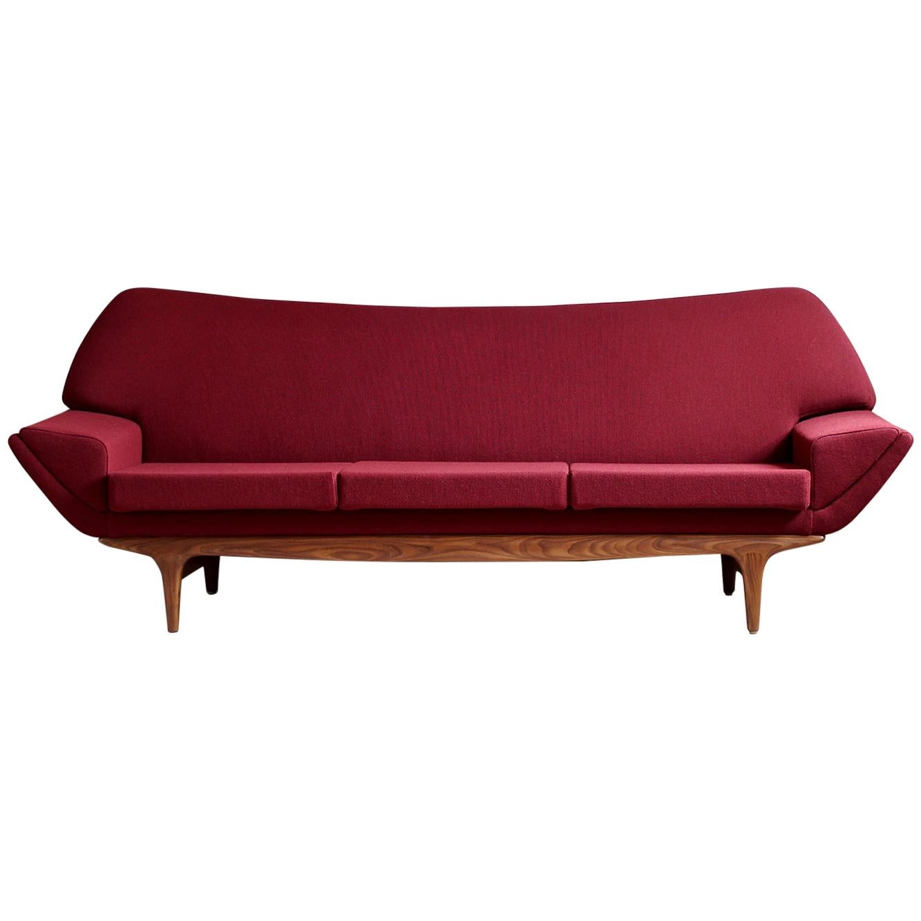 Johannes Andersen Sofa for AB Trensums reupholstered in Kvadrat Fabric, 1950s