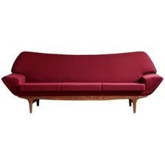 Johannes Andersen Sofa for AB Trensums reupholstered in Kvadrat Fabric, 1950s