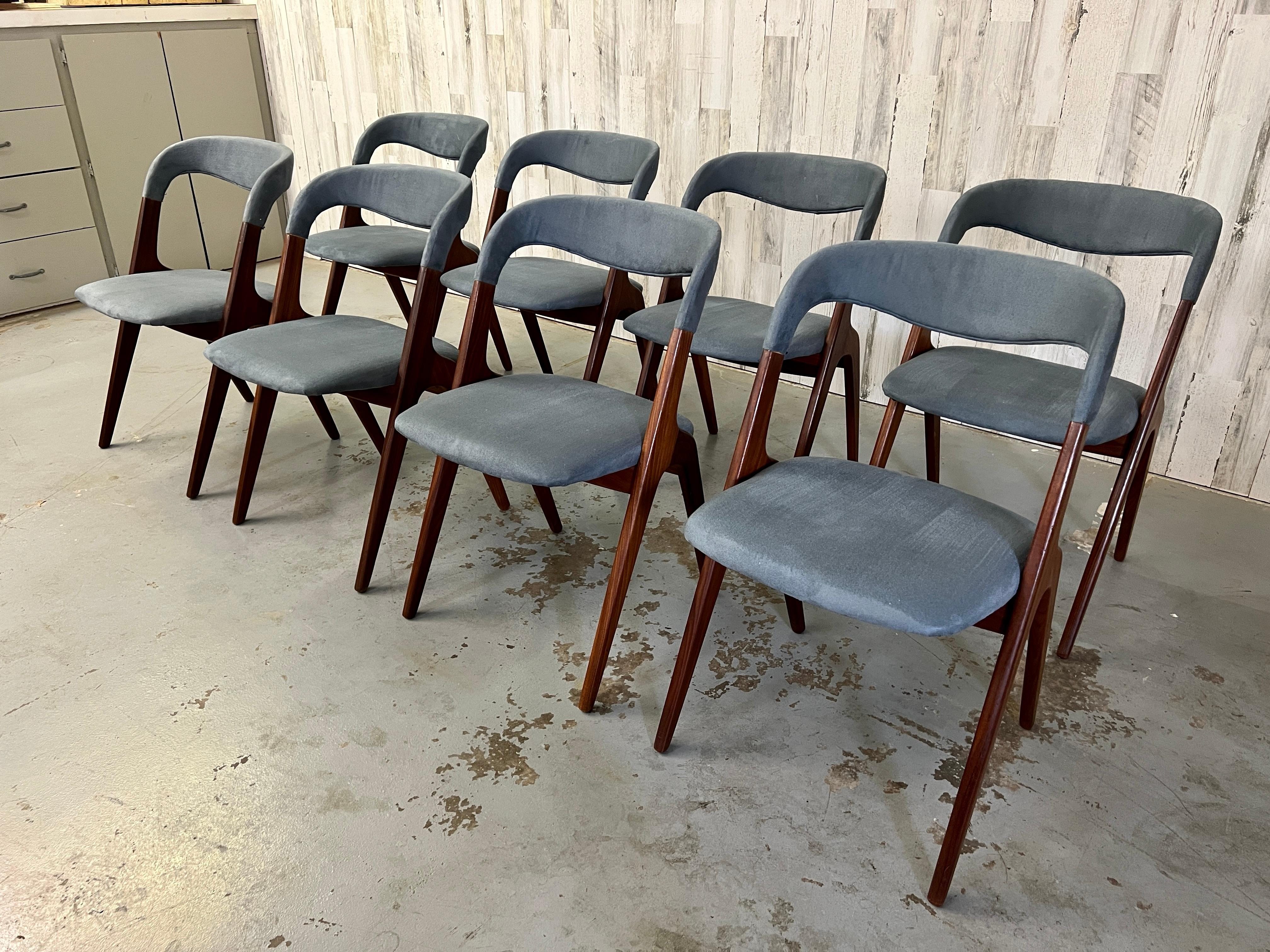  Johannes Andersen 'Sonja' Dining Chairs Set of Eight In Good Condition In Denton, TX