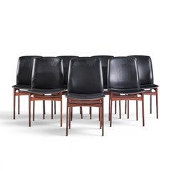 Johannes Andersen Style Mid Century Danish Rosewood Dining Chairs - Set of 8