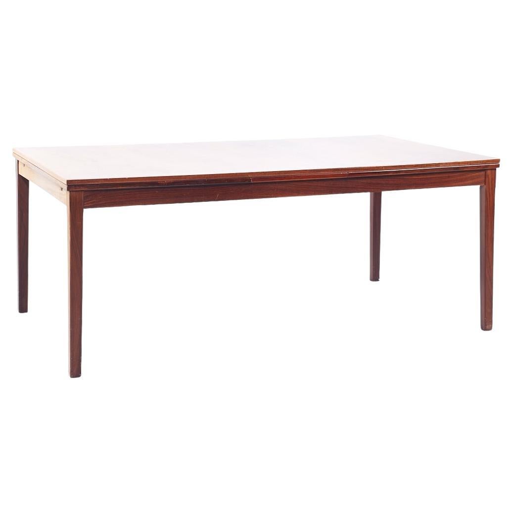 Johannes Andersen Style Mid Century Danish Rosewood Hidden Leaf Dining Table For Sale